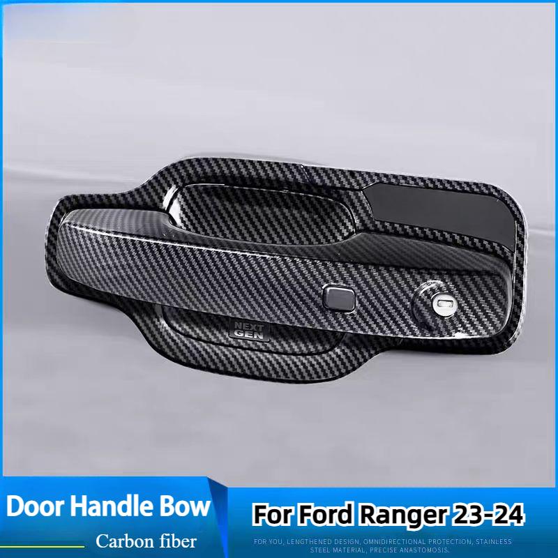 Fit For Ford Ranger 2024 Car Door Handles Bowl Cap 4pcs Protective Cover With Smart Holes Car Exterior Accessories