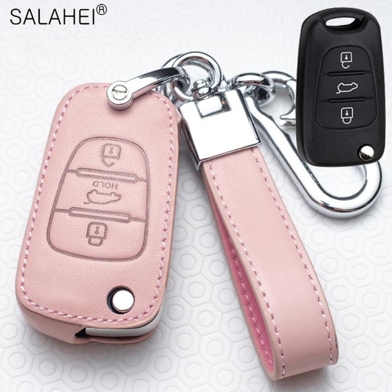 Leather Car Smart Key Cover Case Holder Protection For Hyundai Tucson Mistra Ix25 Ix35 I20 I30 I40 Hb20 Tm