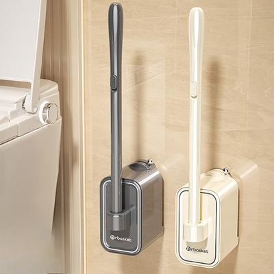 Saugbecher Einweg-Toilettenbürsten-Set, keine toten Winkel, Badezimmer-Reinigungswerkzeug, Wandmontierter Toilettenbürstenkopf, leichter Luxus