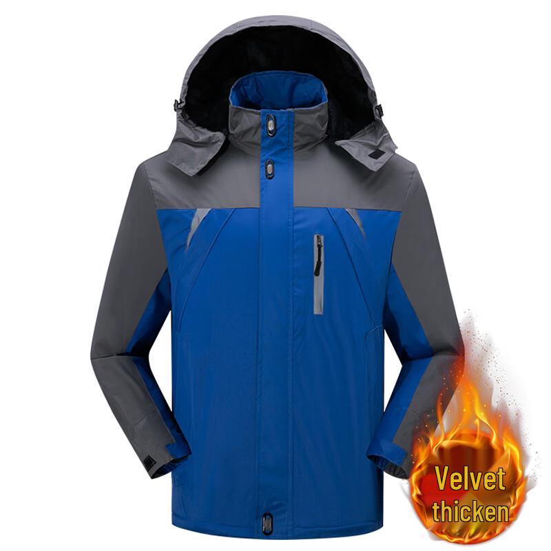 

W.xuan Men s Winter Outdoor Waterproof Windbreaker Jacket with Fleece Lining L