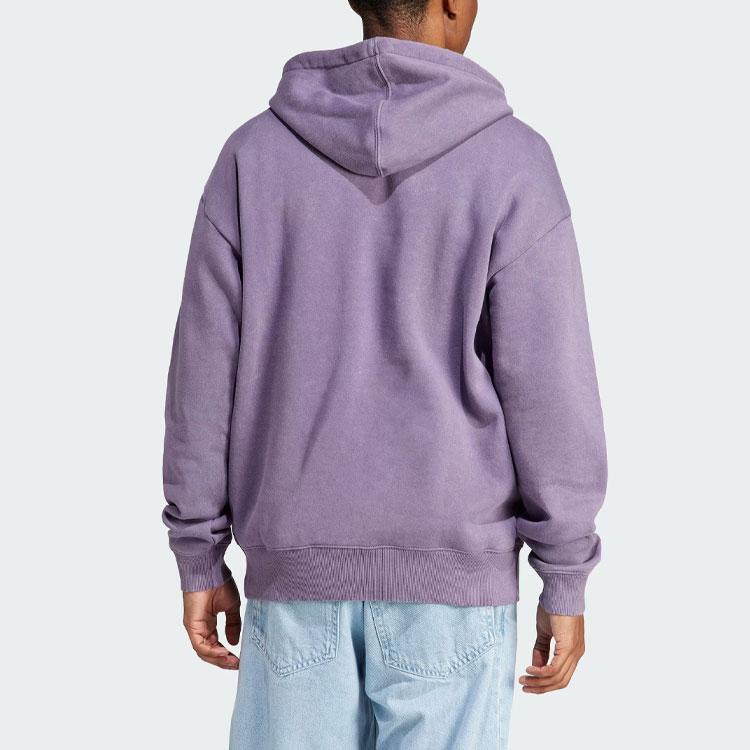 Adidas All Season Garment-Wash Hoodie Men Hoodies Dark-Gray Violet IJ6930
