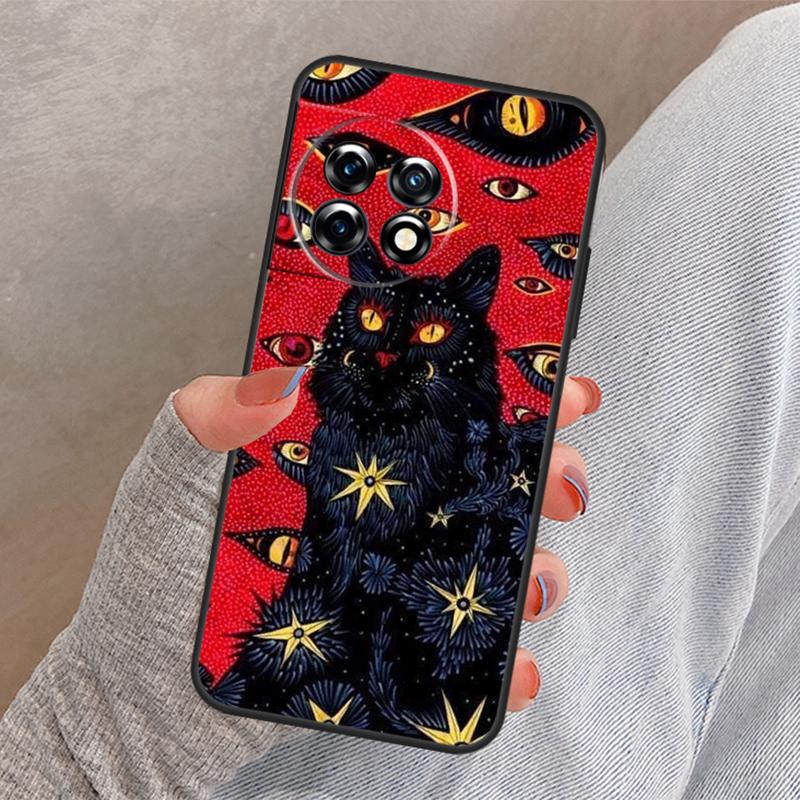 Death Tarot Cat Cover For OnePlus 12 12R 13 13R 11 10 Pro 8T 10T OnePlus Nord 4 CE 3 2 Lite N30 N20 N10 Case