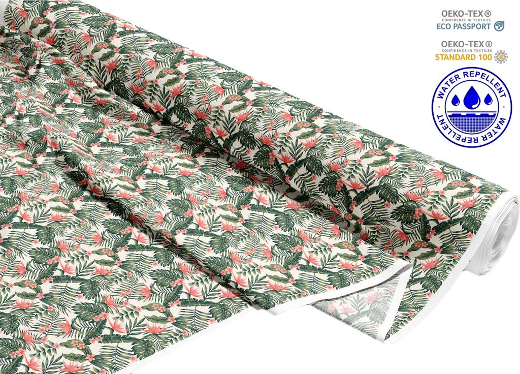 Outdoor Dekostoffe Oxford - Motiv Exotische Blätter I Dr037