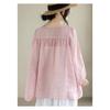 DIMANAF 2026 Summer Women Plus Size New Blouse Shirt Cotton Lace Embroidery Casual Loose Fashion Lady Tops Tees Batwing Sleeves