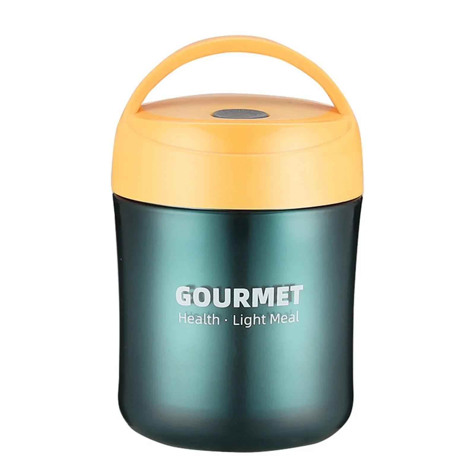 

500 мл нержавеющая сталь суповая чашка ланч-бокс бенто термос герметичный пищевой контейнер термокружка термосы можно вставить соломинку 500ML жёлтый