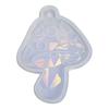 Mushroom Keychain Mold Cute Shiny Glossy Mushroom Shape Silicone Casting Molds with Hole for DIY Keychain Pendant