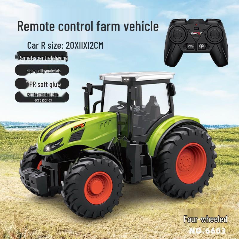 Electric Remote-Control Alloy Tractor & Harvester Toy for Kids