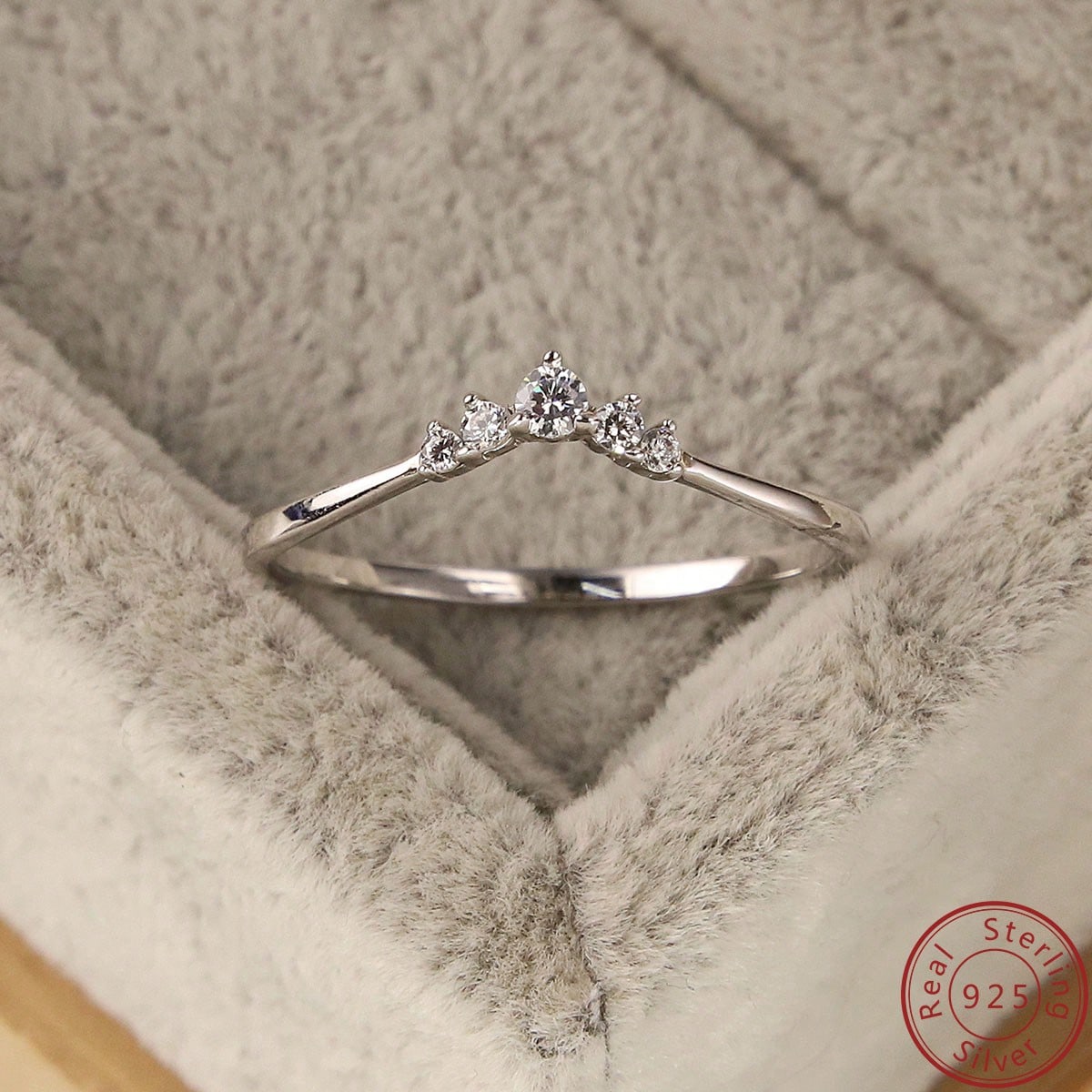 Sterling Silver European and American Fashion Crown Diamond Ring Versatile Forest Style Women s Zircon Ring 5