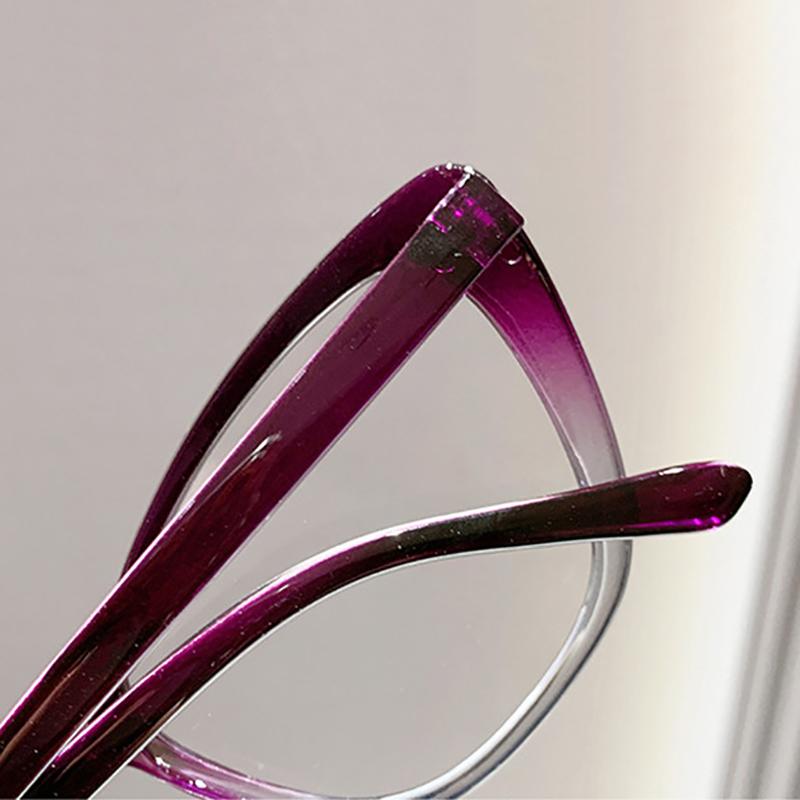Fashion Cat Eye Reading Glasses Frame Women Gradient Color Plastic Presbyopic Eyewear Reading Eyglasses Spectacles 0 To +4.0