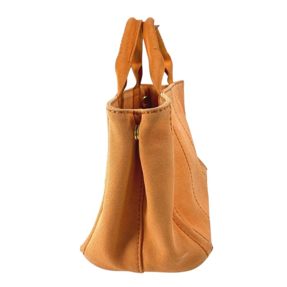 PRADA Canapa logo Handbag, Satchel bag, Tote bag Hand Bag Canvas Orange