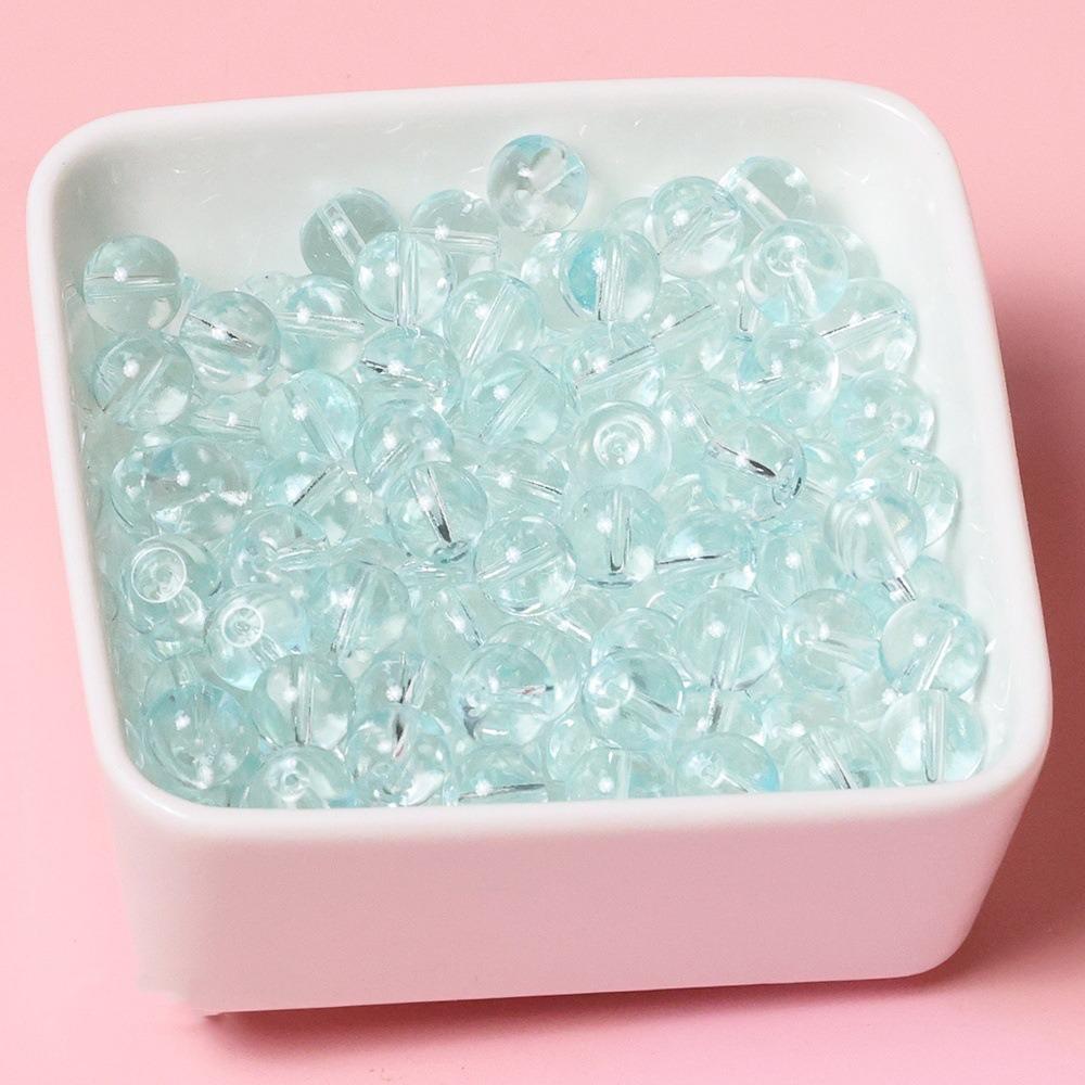 High-Gloss Jelly Color Glass Beads with Straight Holes for DIY Bracelets and Necklaces