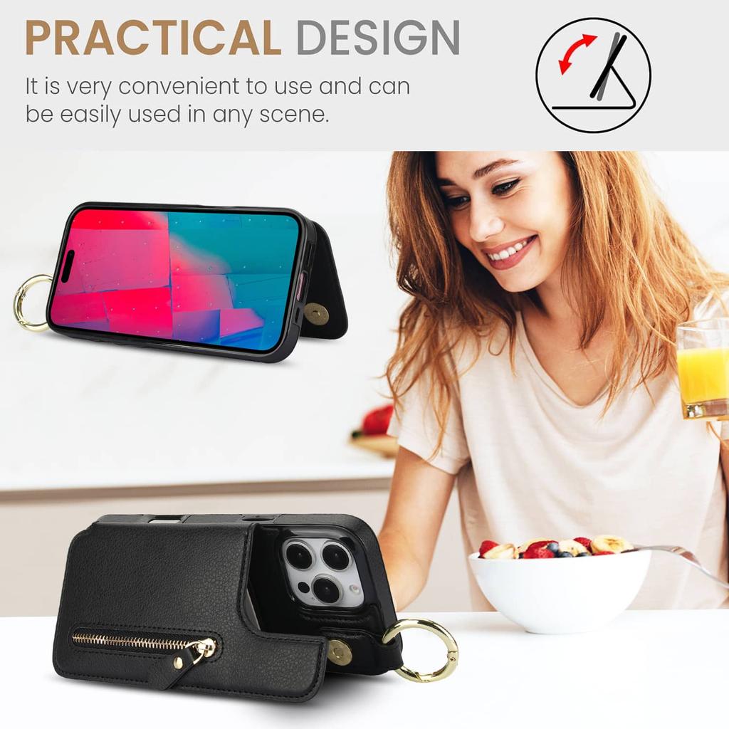 For iPhone 16 15 14 13 12 11 Pro Max 13 12 Mini X XS Max XR SE Wallet Case with Card Holder,Premium Leather Magnetic Clasp Cover