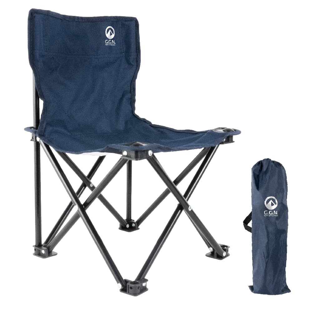 GGN Outdoor Chair Mini Folding Compact Mini Chair with Storage Navy Bag,
