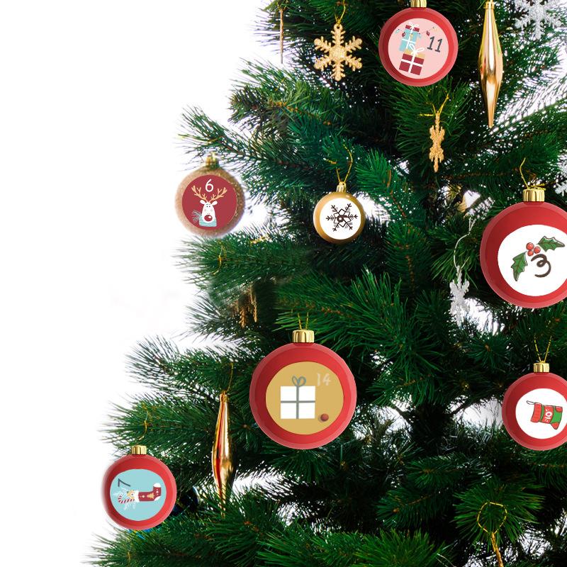24Pcs/sheet Christmas Advent Calendar Number Sticker DIY Cookie Candy Packaging Sticker Gift Bag Wrapping Seal Dot Label