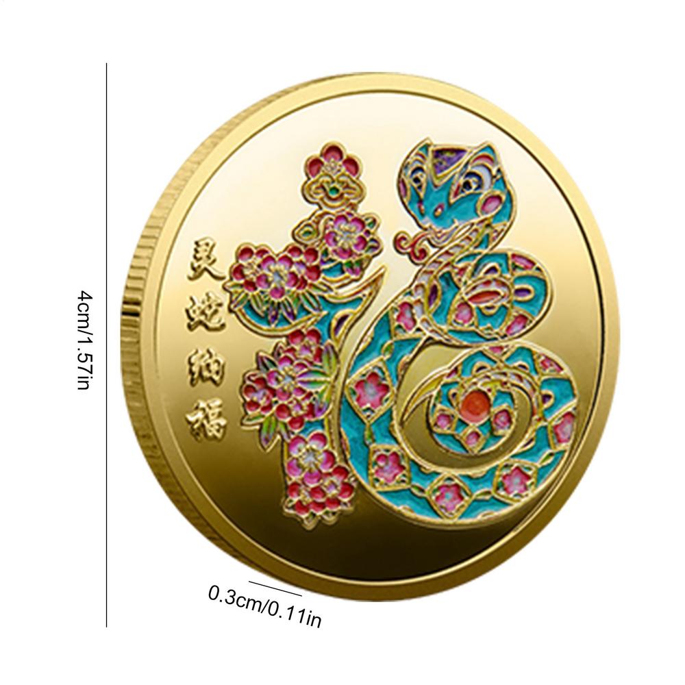 

Year Of The Snake 2025 Coin 3D Relief Coin Snake Commemorative Coin Collection New Year Lucky Coin Chinese Feng Shui Lucky Coin золотий