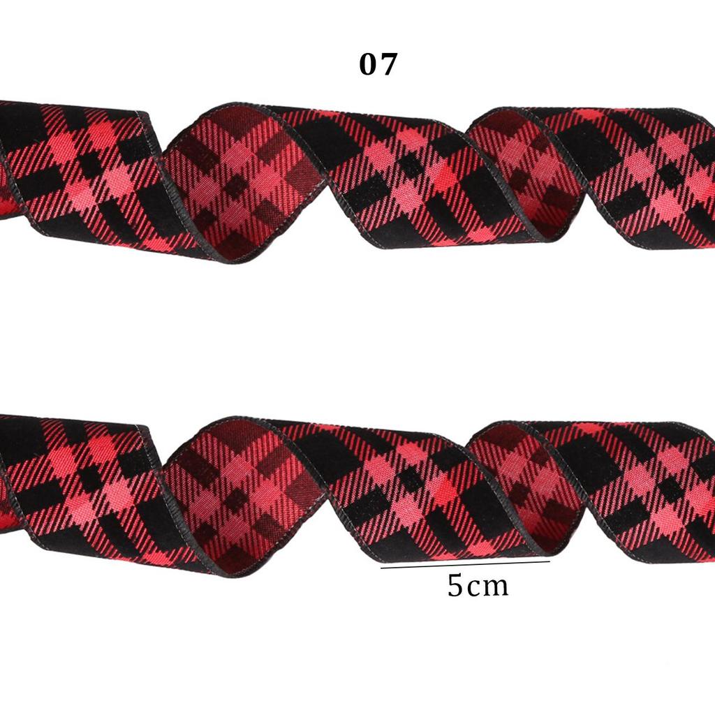 2M Weihnachtselch-Aufdruck Stoff mit Drahtkante Wirbelband Klassische Bastelschleife Weihnachtsbaum