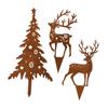 Silhouette-Pfahl Weihnachts-Gartendekoration Metall-Terrassen-Dekoration Vielseitige Kunst-Dekoration für Feiertags-Außenbereich