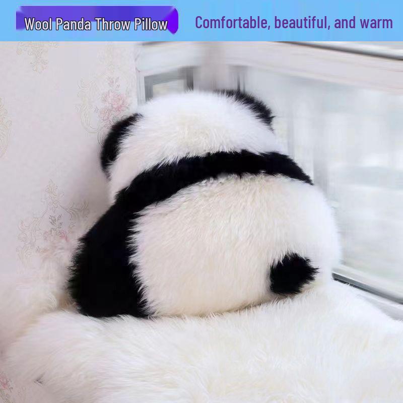 Nordic Wool Panda Hugging Pillow – Bedside Cushion & Sofa Lumbar Support