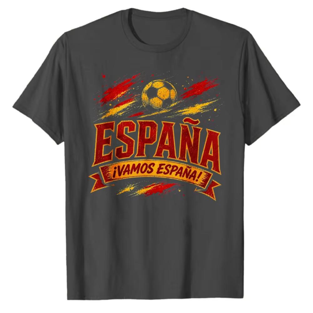 2026 Unisexs Tshirt Vamos Espana Soccer Shirt Spain Football Fan Tee Distressed Graphic Spain Gift Spanish National Team Apparel