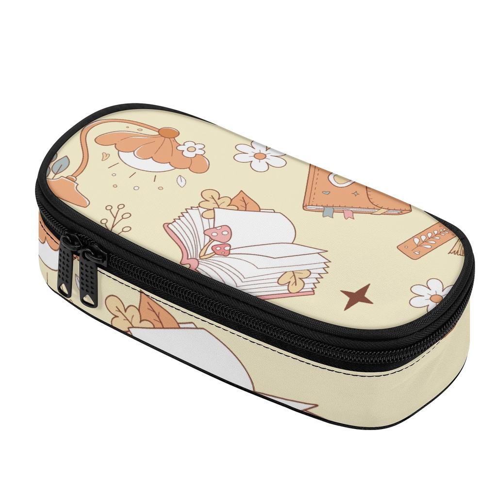 Pen Case Smooth Zipper Roomy Interior 300D Polyester with Mesh Storage Layer Removable Divider and Pen Holders for Classroom Use