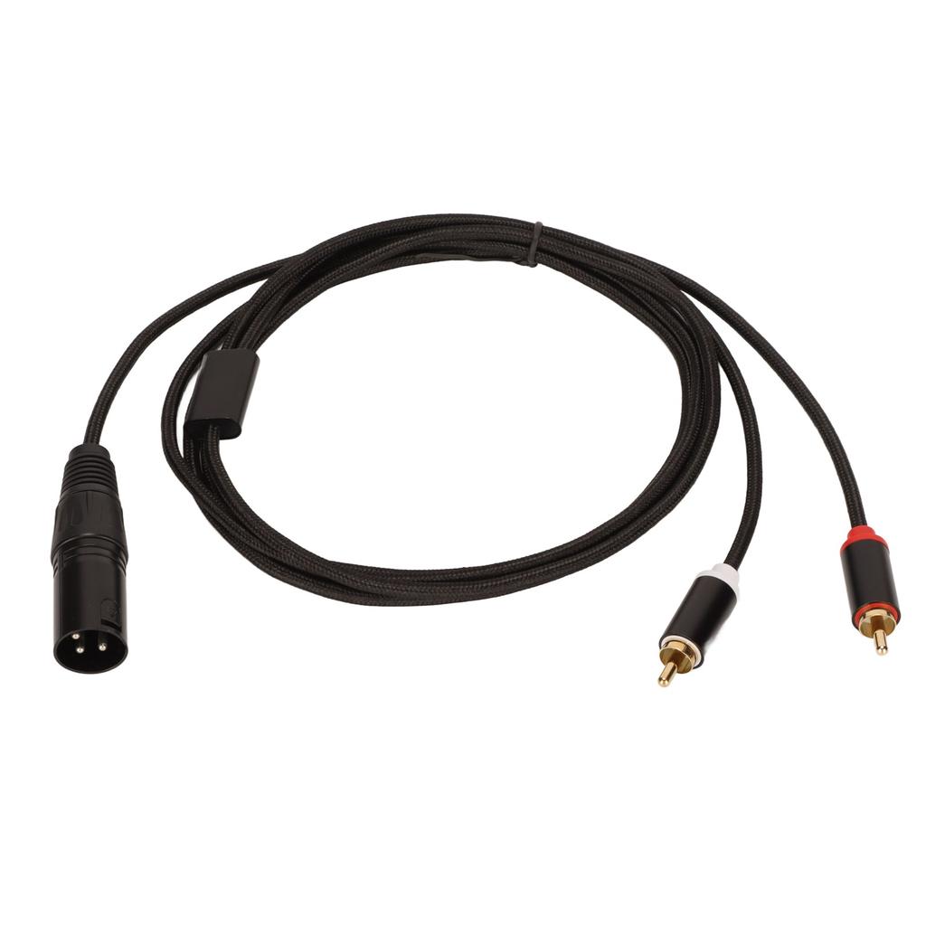 XLR Male To 2 RCA Cable HiFi Clear Signal Lossless XLR Y Splitter Cord for Mixer Active Speaker Microphone 2m   6.6ft