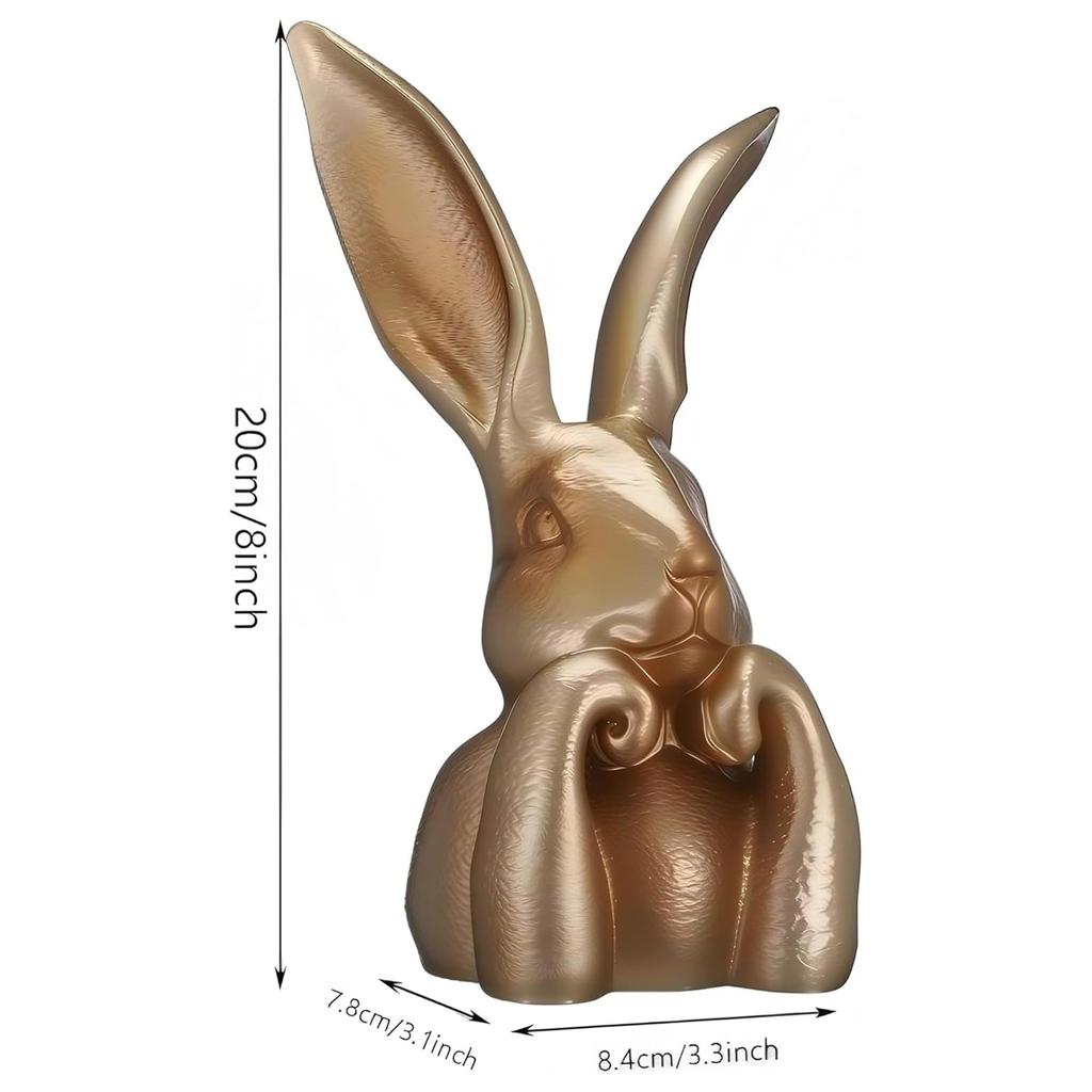 8In Spring Rabbits Easter Decoration Easter Table Centerpiece Decorative Bunny Sculpture Collectibles Gift for Home Indoor