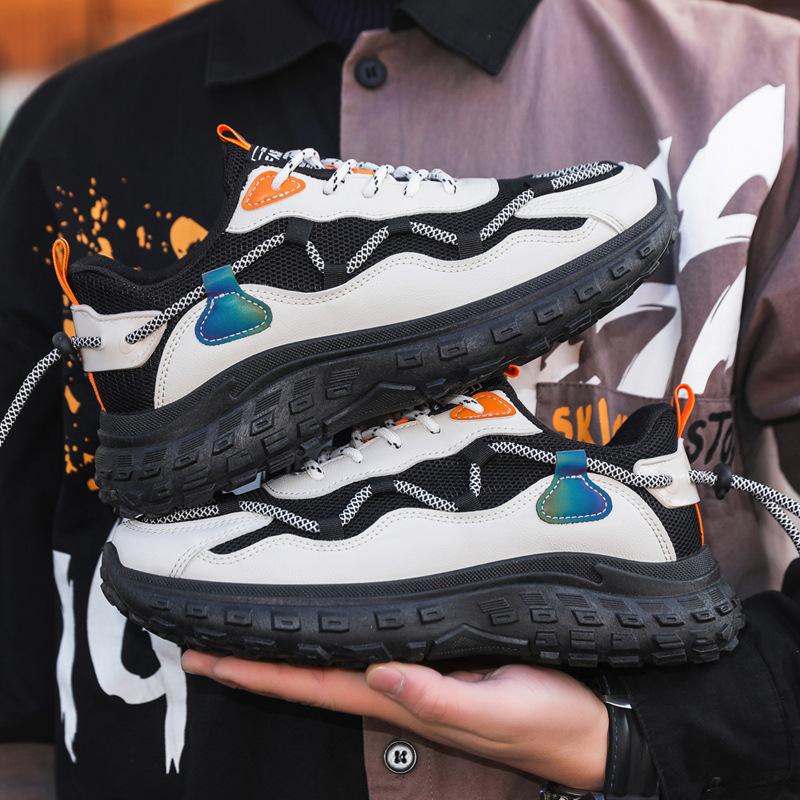 

Spring new platform dad shoes trend versatile men s shoes ins Internet celebrity shoes mesh low-top student shoes tide 44 бежевий