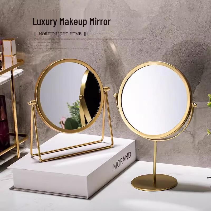 Chuangbaosen Round Gold Metal Makeup Mirror Set