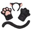 Clearstone Flauschiges Tier-Set Cosplay Halloween Schwarze Katze Unisex Schwarz