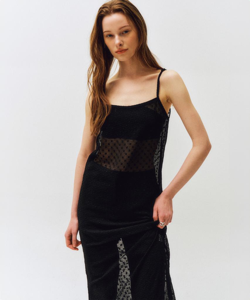 Cita Dot See-Through Layered Dress_Ctop711(Black)