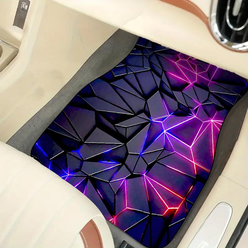 Suitable for All Seasons And All Vehicles 4pcs Car Floor Mats with Vibrant Geometric Patterns