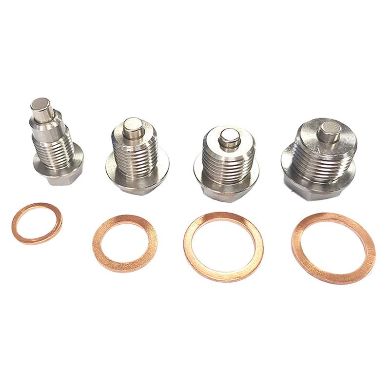 1 Stück Autozubehör Magnetischer Saug-Ablassschrauben mit 5 Dichtungen Neodym-Magnet Edelstahlbolzen Heavy Duty Ölstopfen