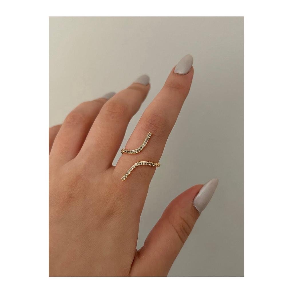 Bague Spirale Pierre Dorée