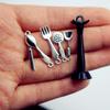 6Pcs Kids Pretend Play Toy Dollhouse Kitchen Utensil Vertical Hanging Spoon Spatula Spoon Set Miniatures Model Kitchen Accessory