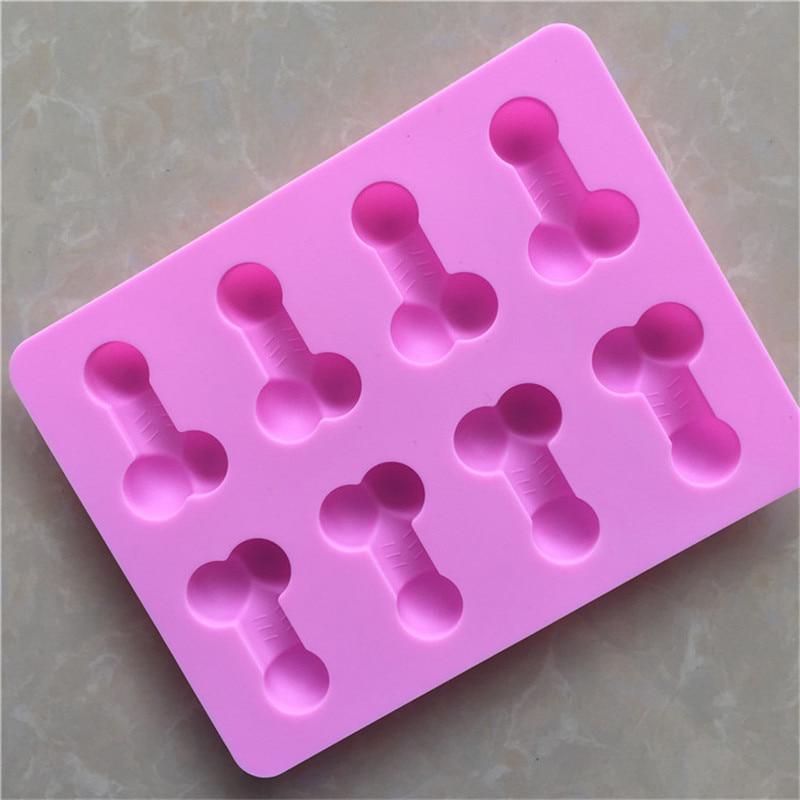 Silicone Mold 8Pcs Penis Shape Ice Cookie Jelly Chocolate Candy Cupcake Fondant Cake Decorating Tool