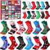 24 Pairs Christmas Sock Advent Calendar 2025 Unisex Socks 24 Days Countdown Gift for Adults Xmas Party Favor New Year Gift