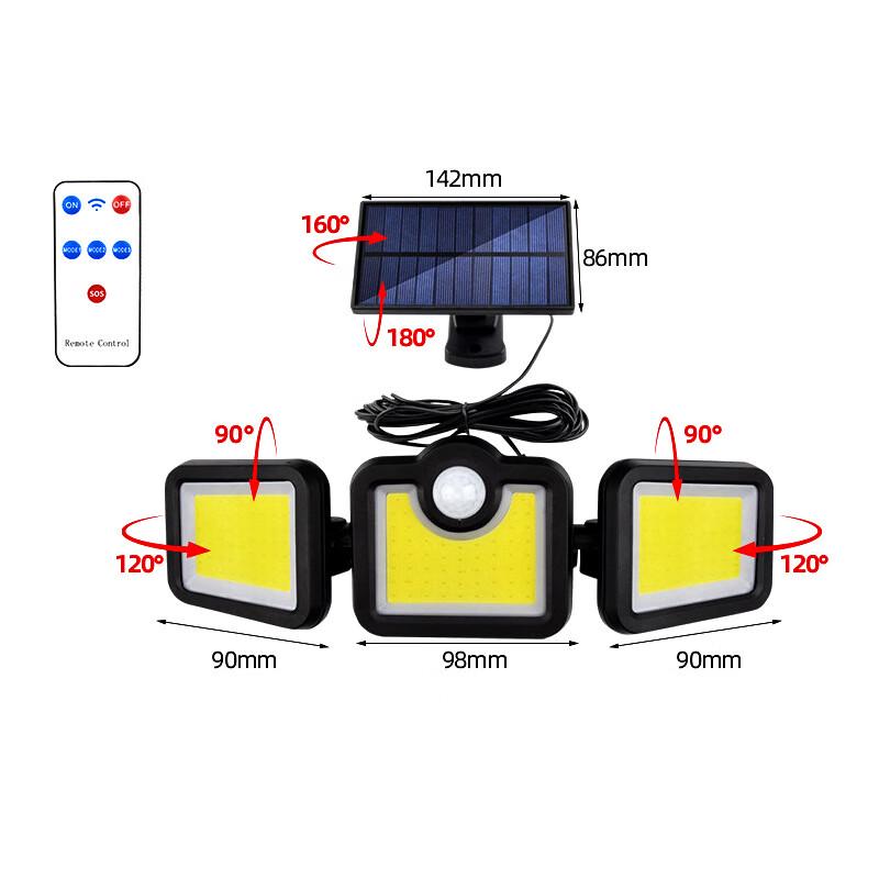 NuFeng Outdoor Integrated 3-Head Motion Sensor Light