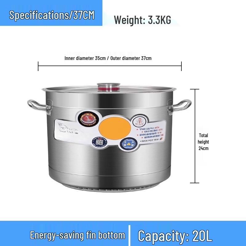Commercial Thickened 304 Stainless Steel Stockpot