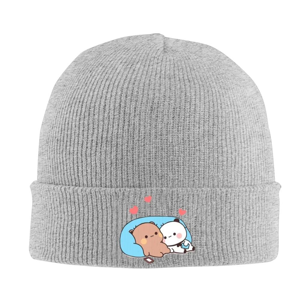 Bear And Pandas Night Days Bonnet Hats Beanie Hats Pattern Skullies Beanies Fashion Unisex Adult Outdoor Warm Cap
