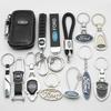 AAAMP1 3D Metal/Leather Car Keychain Badge Emblem Key Chain Rings For Transit Fiesta Focus Mondeo Kuga Ranger Mustang Accessories