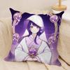 Raiden Shogun Genshin Impact Cushion Cover Silky Short Plush Invisible Zipper Dustproof Sofa Pillow Case For Home Decor