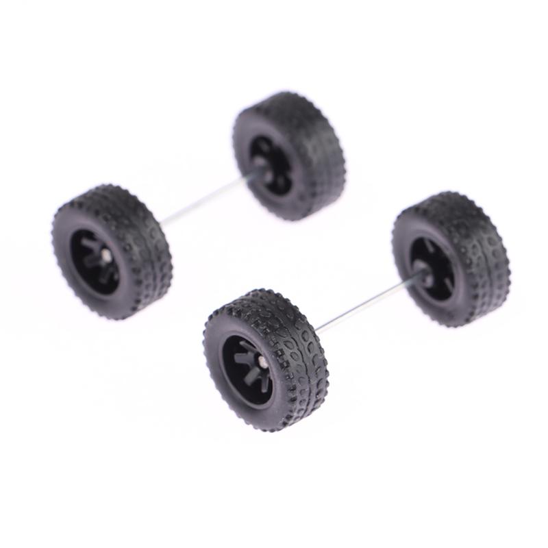 

1/64 Model Car Wheels With Rubber Tires Plastic Basic Modified Parts чорний