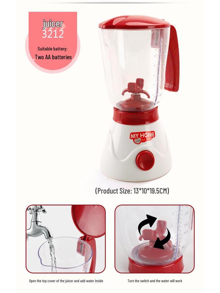Children's Educational Play Kitchen Set with Electric Appliances and Tableware