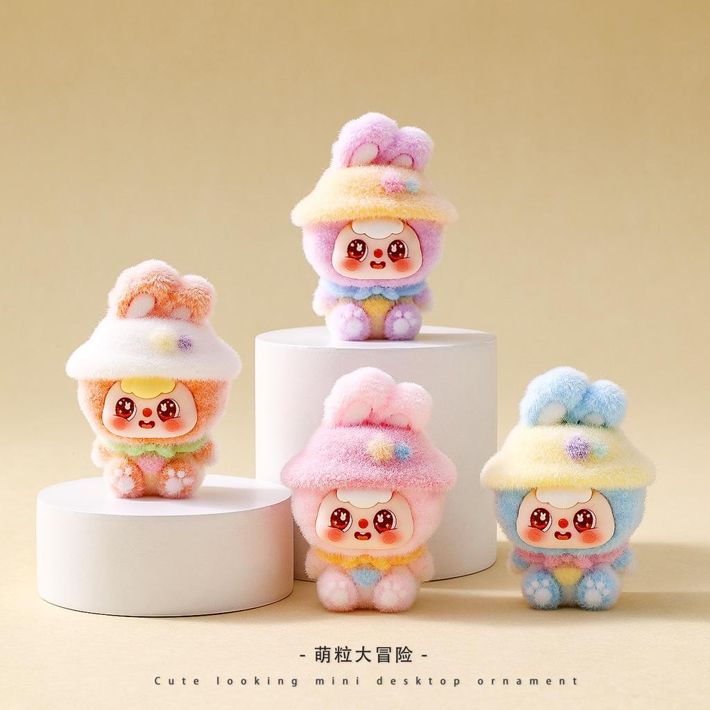 9 Stück/Set Doubao Figurenspielzeug Hut Kaninchenfigur Schreibtischdekoration Modell Ornamente Spielzeug Jungen Mädchen Weihnachtsgeschenke