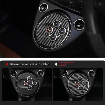 Real Carbon Fiber Gear Shift Panel Sticker for Fiat Abarth 500/595/695