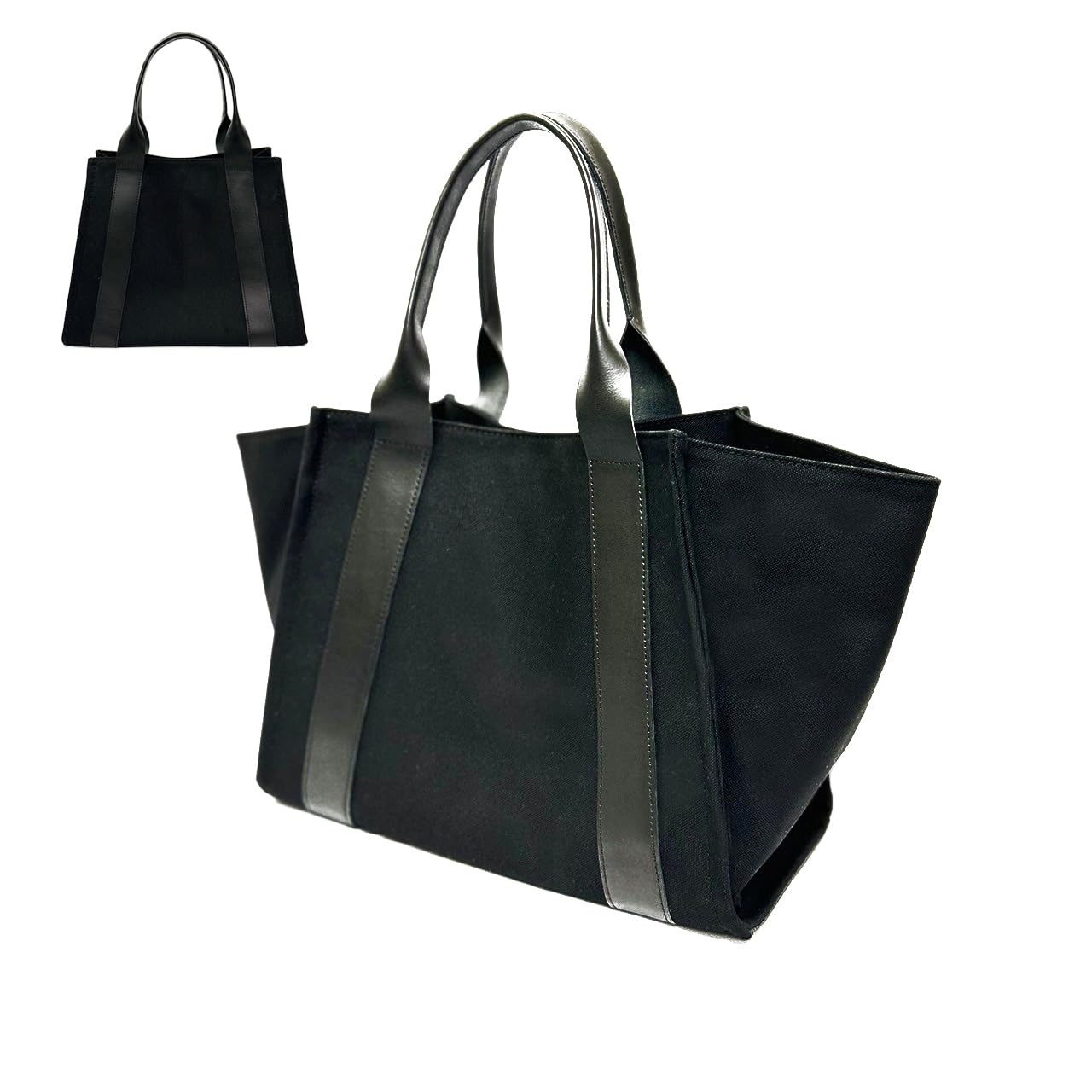 

Canvas Tote Bag Business Bag Casual Bag Canvas Tote Large Capacity Large 2way A4 Simple Commuting to School or Work Lightweight [Targio] Men s Women s чорний