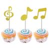 Musical Theme Party Decoration Quaver Shaped Cake Insert Safe Paper Craft Eighth Note Toppers For Dessert Display