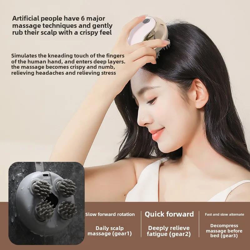 Pet Massager Simulation Human Head Massager Kneading Scalp Multifunctional Hot Compress Relaxing Home