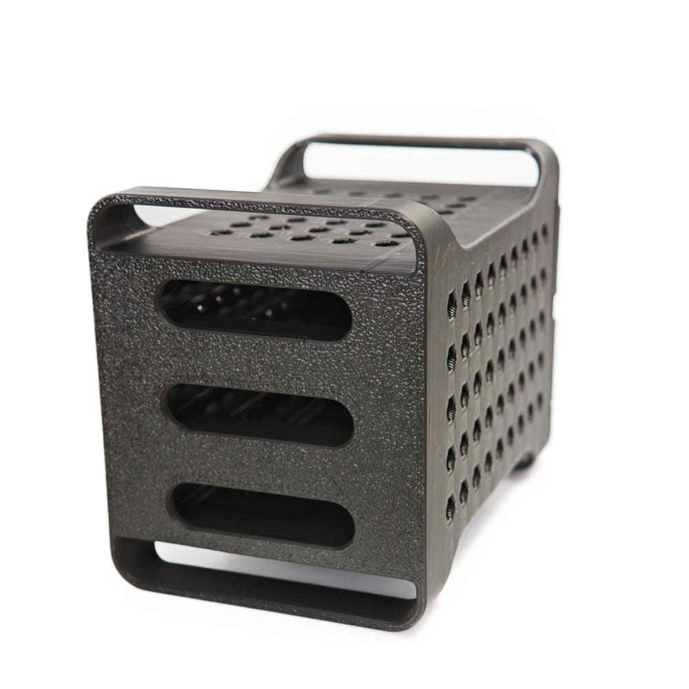for Samsung T7 SSD Holder 3D-Printed, Matte Black – Secure Storage Case with Slide-Out Cover, Cooling Vents & Type-C Cable Slot
