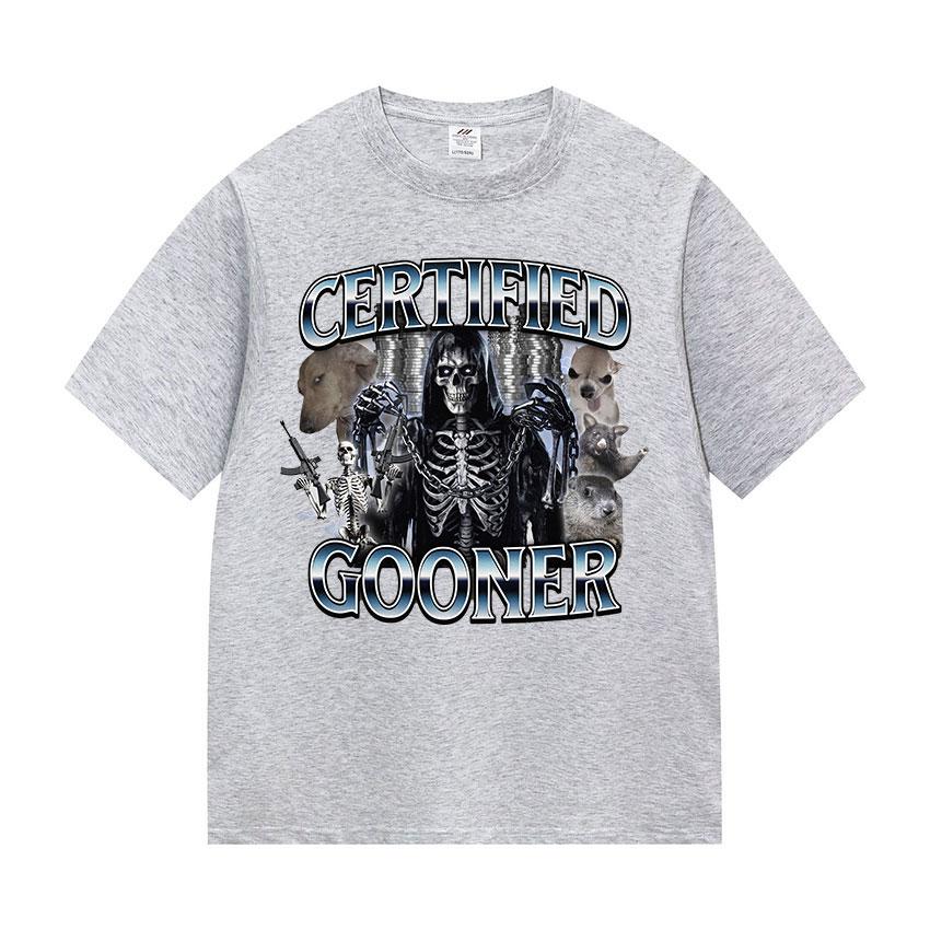 Funny Certified Gooner Screaming Possum Meme T Shirts Women Vintage Fashion Short Sleeve T-shirt O-Neck Unisex Cotton T-shirt
